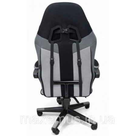 Кресло геймерское из ткани с подставкой для ног B 963 компьютерное кресло для геймера черно-серое Мостиска