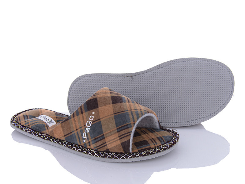 Мужские домашние тапочки открытый носок 