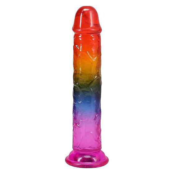 Дилдо Doc Johnson Crystal Jellies - 7.5 Inch Dong - Rainbow Sex Aura Киев