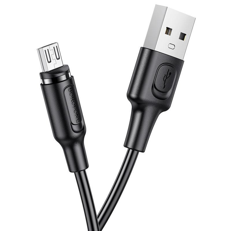 Кабель BOROFONE BX41 USB - Micro 2.4A, 1m, PVC, PVC разъемы, magnetic, цвет черный BX41MB Одесса - изображение 1