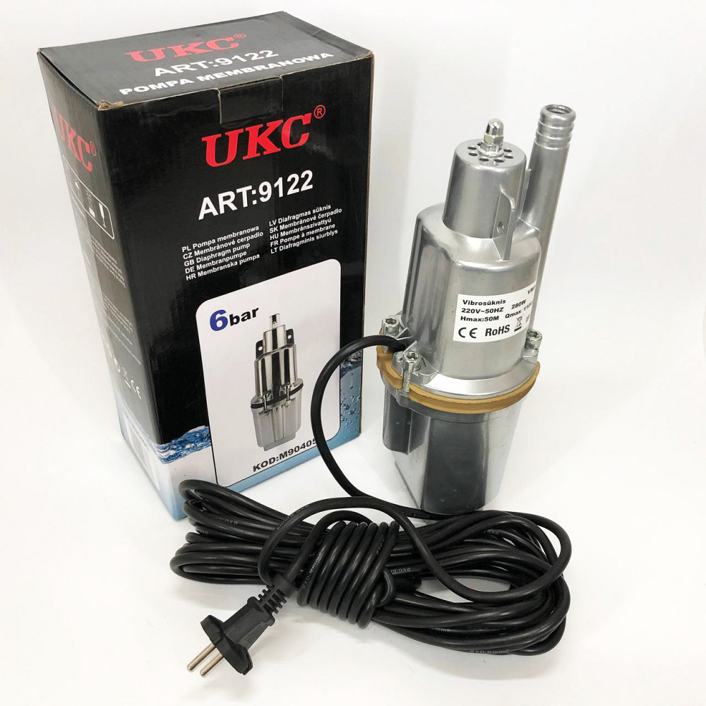 Насос вибрационный 0.25кВт, H 75м, Q 18л/мин, Ø100мм, 10м кабеля, верхний забор VX-18 Львов - изображение 8