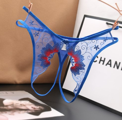 Эротические трусы женские с разрезом универсальный синий Киев - изображение 2