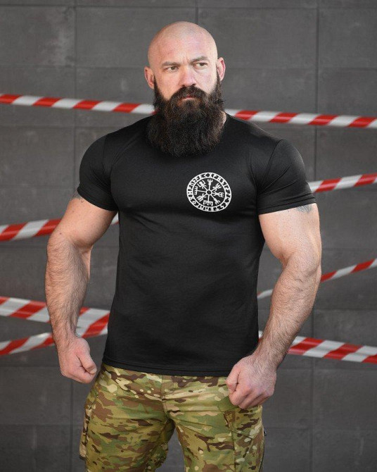 Тактична волога відводна футболка SABUR руні чорні НП5188 Одеса - фото 2