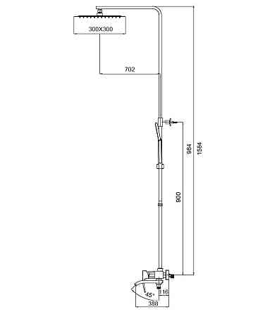 Душевая колонна со смесителем Koer KB-56007-01 (Цвет хром) (KR3460) Киев