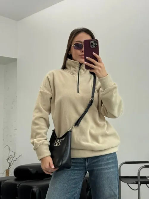 Женский флисовый теплый свитер на молнии Харьков - изображение 5