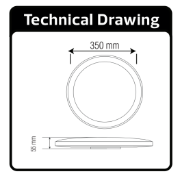 Світильник накладний BEL| NDA-45 45 W 6400 K белій Одеса