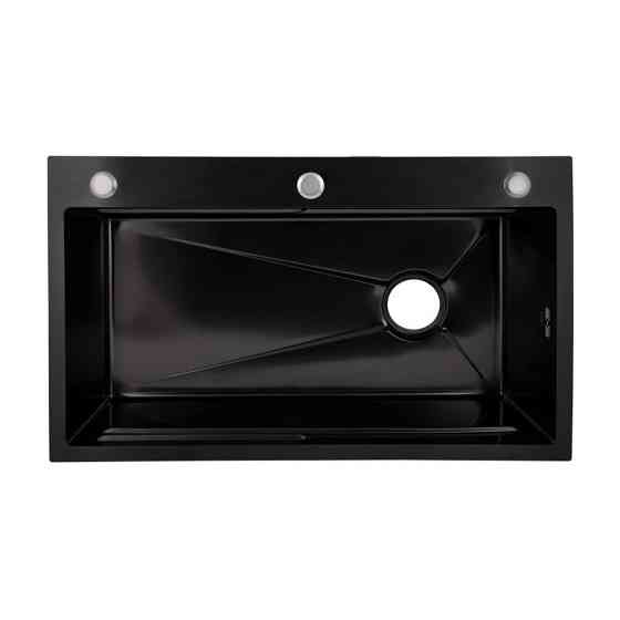 Мийка для кухні інтегрована Lidz Handmade H7545B Decor Black PVD Honeycomb 3,0/1,0 мм LDH7545BDECPVD48373 чорна Київ