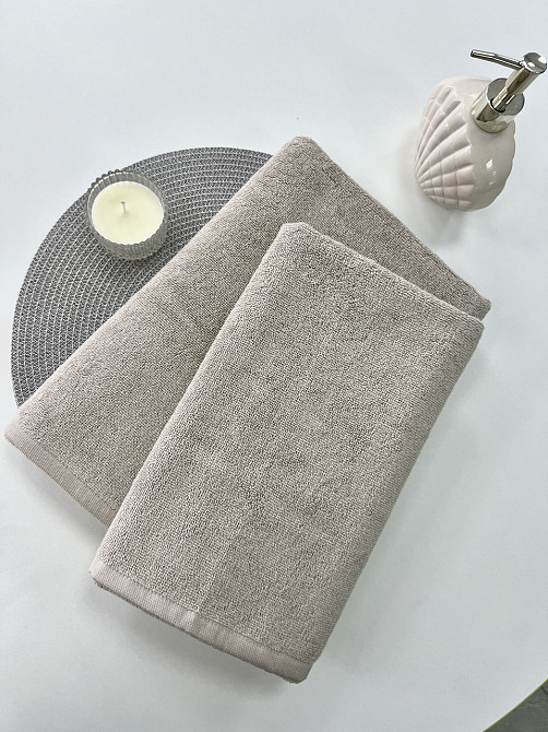 Комплект махровых полотенец Ideal Textile 2 шт (50х90см + 70х140см) (56860378) Бежевый Черновцы - изображение 2