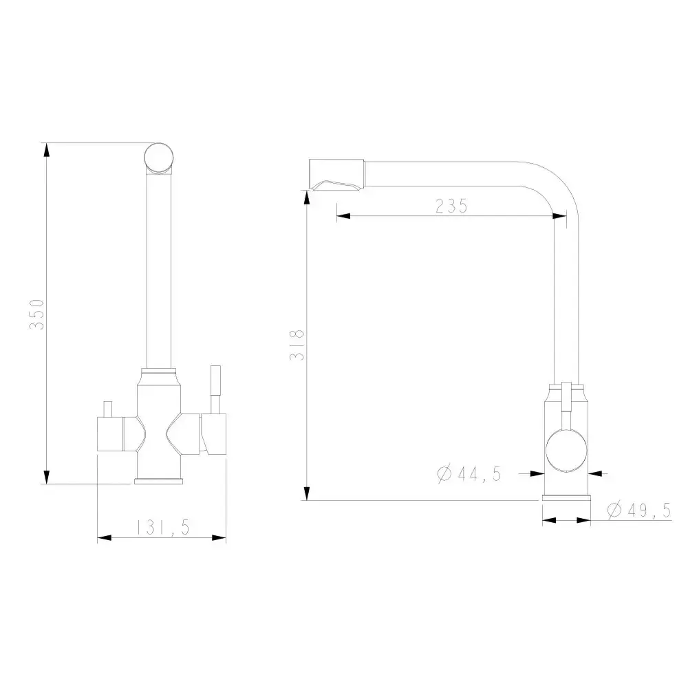 Смеситель для кухни с подключением к фильтру WEZER EKO4C-01-GUNGREY графит Киев - изображение 5