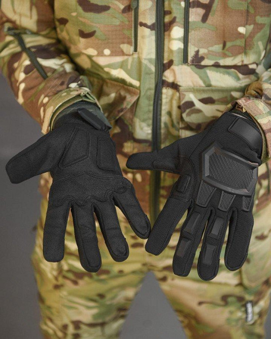 Перчатки тактичні M-Pact чорний із гумовими вставками Одеса - фото 7