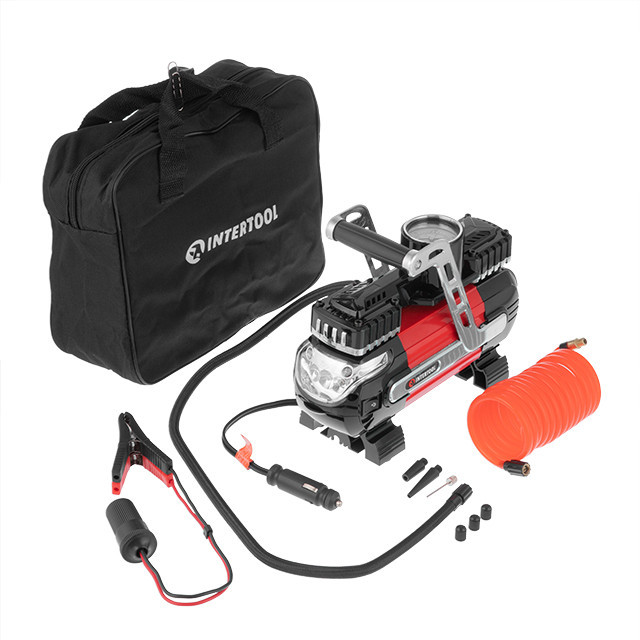 Компресор автомобільний INTERTOOL AC‑0003 12 В, два циліндра 30 мм компресор для автомобіля Львів - фото 1