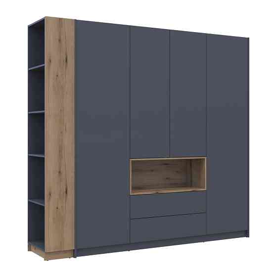 Шкаф для одежды с нишей и этажеркой Doros Дейл Графит/Дуб Эвок 4 ДСП 234х52х220 DRS-011738 (42005158) Львов