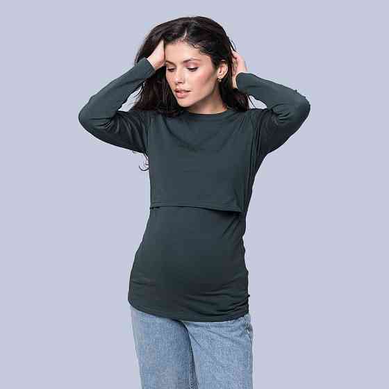 Лонгслів для вагітних та годуючих Изумрудный Київ