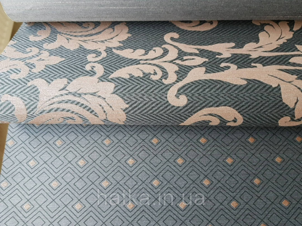 Текстильні шпалери на флізеліновій основі Cador Rasch Textil 086552 чорні ромби геометрія абстракція Київ - фото 3