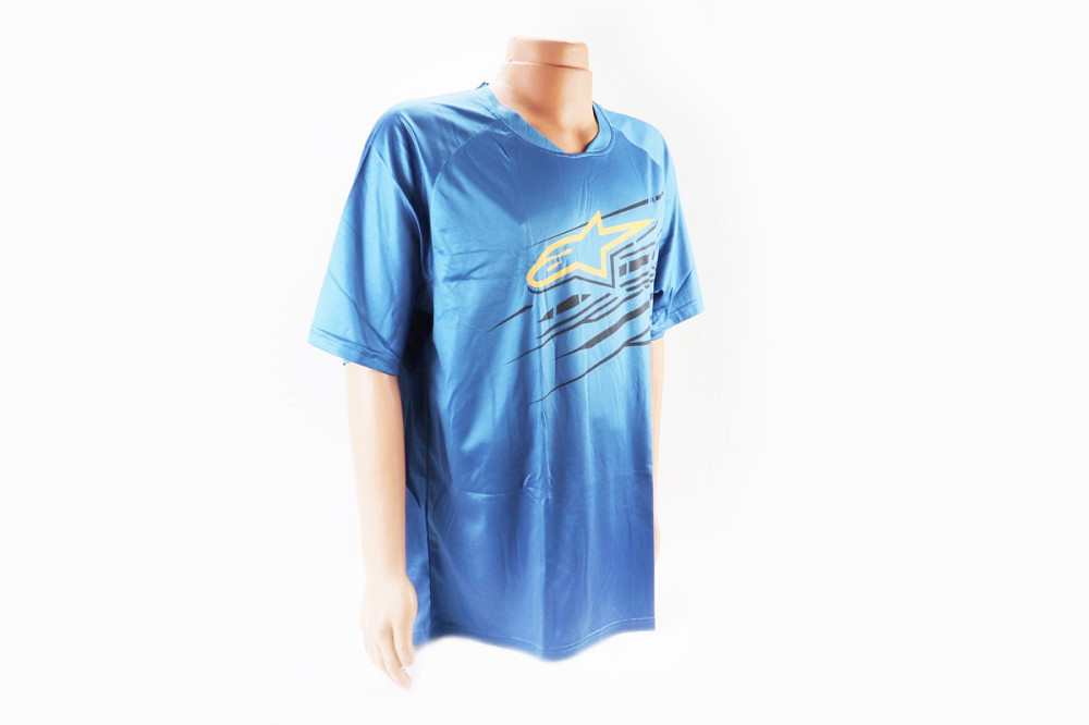 Футболка (Джерсі) чоловіча L-(Polyester 100%), короткі рукави, вільний крій, синьо-чорна, НЕ оригінал, тип 2 Киев - изображение 1