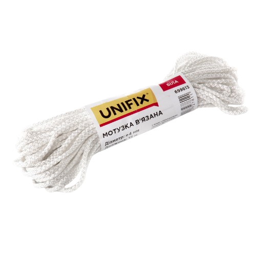 Мотузка в'язана d4мм 15м біла UNIFIX Житомир