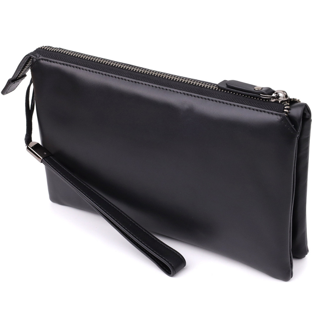 Чоловічий шкіряний клатч для карток купюр та документів Vintage 23035 Чорний Київ - фото 12