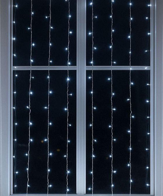 Garlando Новорічна гірлянда штора 1,5х1,5 м 64 LED білий провід Білий ZWM1564LEDW Коломия - фото 3