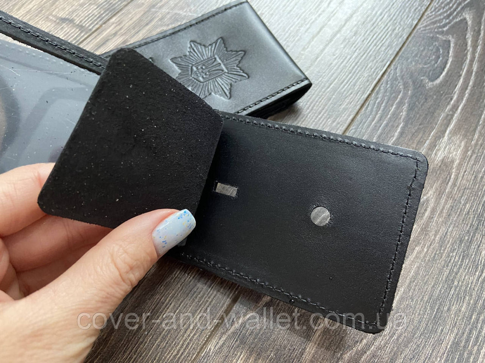 Шкіряна обкладинка НПУ (національна поліція) під жетон на два відділення PS Leather Київ - фото 5