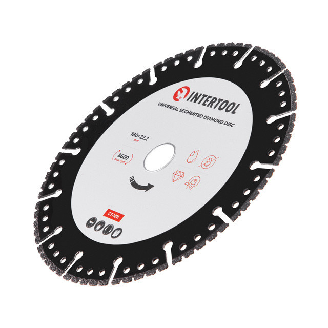 Диск универсальный сегментный алмазный, 180 мм, 16-18%, 8600 об/мин INTERTOOL CT-1011 Киев - изображение 3