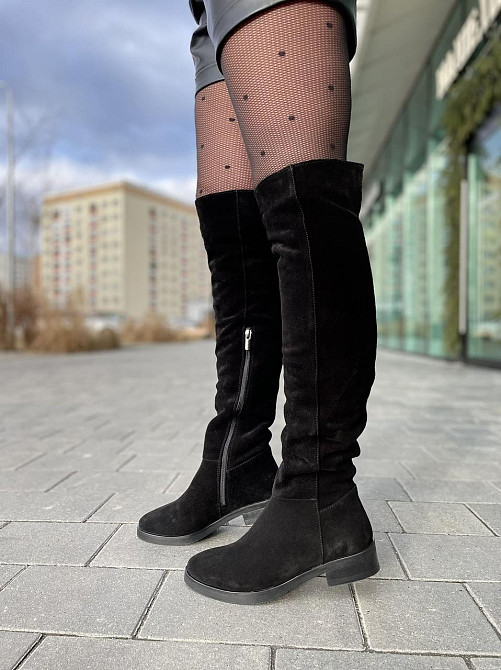 Nivelle Ботфорты женские NIVELLE черные замша натуральная высота 50 см обхват голени 39-41 см ( Коломыя - изображение 10