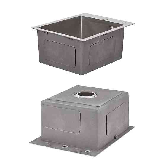 Комплект Lidz Handmade H4050 Мийка для кухні інтегрована Brushed у комплекті з дозатором + Lidz K01G Кошик для кухонної Київ