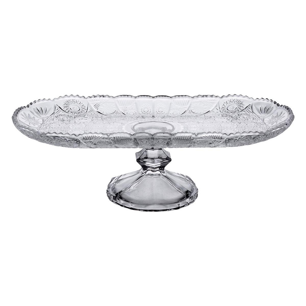 Фруктовниця скляна на ніжці 33.5х15х10 см овальна ваза для фруктів HP-YH-82 Київ - фото 2