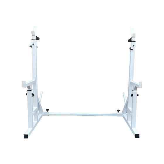 Стійки під штангу 50 на 50 мм Білий зі страхувальними упорами, брусами та штирями для зберігання блінів Київ