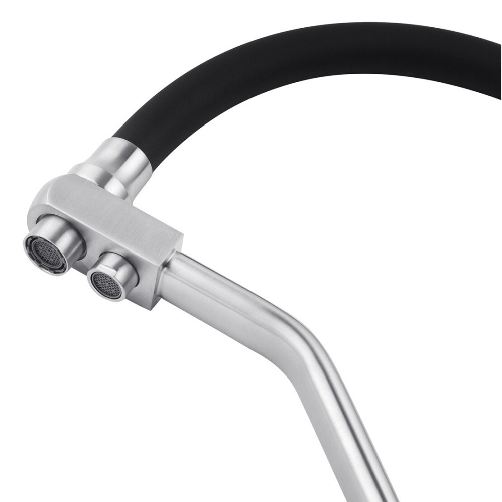 Змішувач для з підключенням до фільтру WEZER INX4A-08B гнучкий вилив, сатин/чорний Київ - фото 4