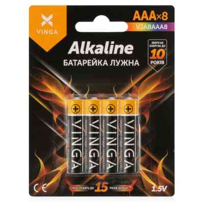 Батарейка AAA LR03 Alkaline 8pcs Blister Vinga (VJABAAA8) Винница