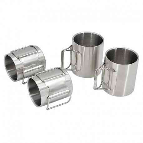 Походная кружка из нержавеющей стали 250 мл (складные ручки) Одесса