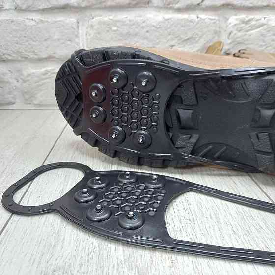 Льодоходи зимові з металевими шипами, 6 шт, розмір 35–50 — накладки проти ковзання на взуття, льодоступи універсальні Харків