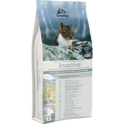 Сухий корм для кішок Carpathian Pet Food Inactive 1.5 кг (4820111140923) Вінниця - фото 1