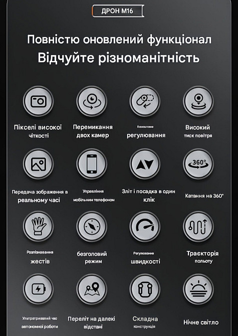 Новые. С камерой, M16 PRO, квадрокоптер, игрушка, подарок. Харьков - изображение 3