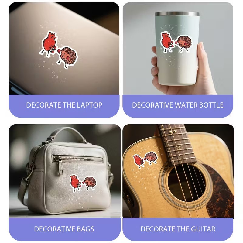 Стикер «Сердце против мозга» – прикольная водостойкая наклейка для авто, ноутбука, бутылки Киев - изображение 4