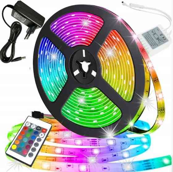 Лента светодиодная многоцветная LED RGB 3528 5 м с пультом и блоком питания Каменец-Подольский