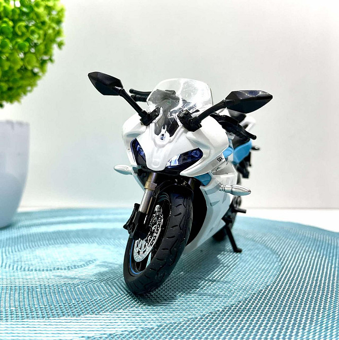 Мотоцикл металопластиковий звуки підсвічування гумові шини рухомі елементи 1:12 Білий (BG 36-480) Чернігів - фото 4