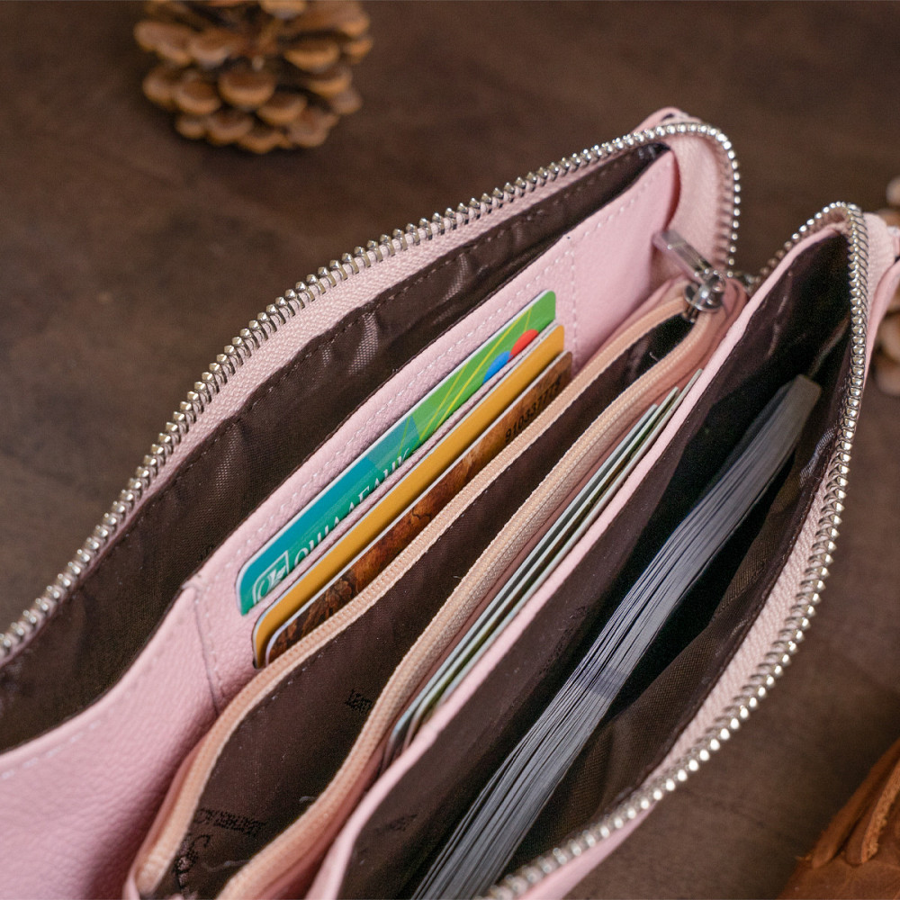 Вместительный клатч на два отделения женский ST Leather 19250 Розовый Киев - изображение 2