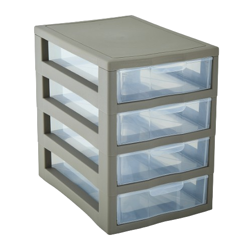 Органайзер універсальний на 4 шухляди какао/прозорий Алеана Житомир - изображение 1