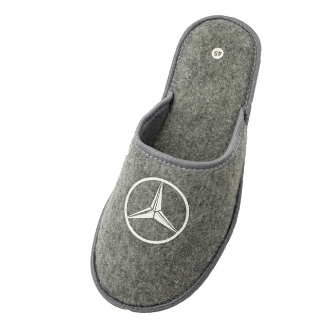 Тапочки мужские закрытый носок комнатные фетр серый  тм 