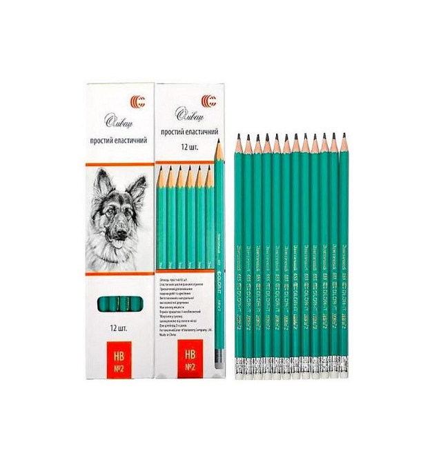 Олівець простий НВ № 2 "С" COLOR-IT CR655 в упаковці 12 шт Вінниця - фото 1