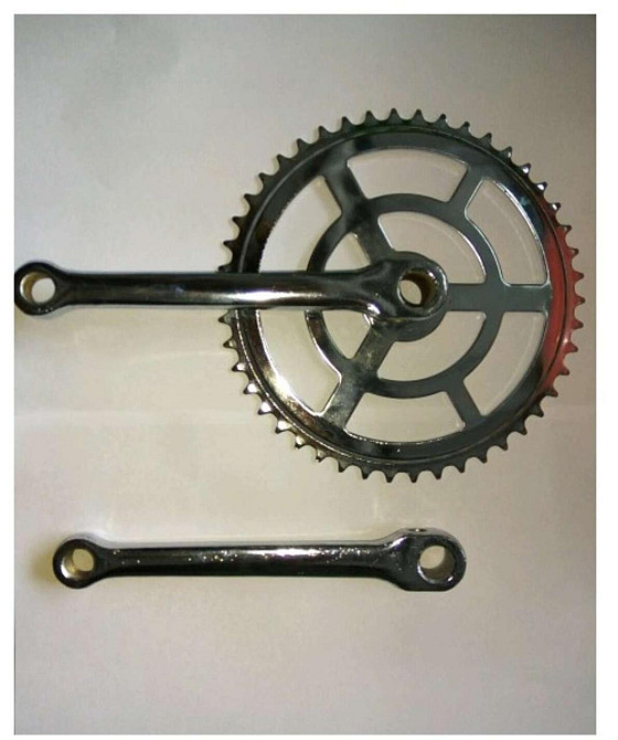 Зірка велосипедна (передня) 44T (+2 шатуни L-19 см, під коло, хром) Мукачево - фото 1