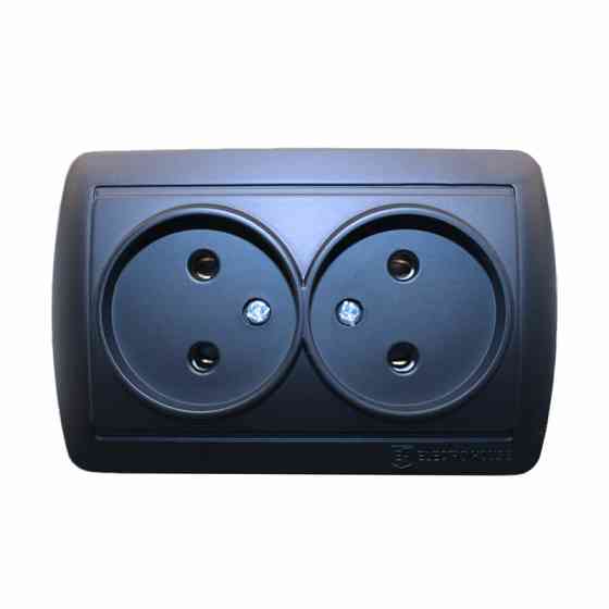 Розетка двойная без заземления 16А, Acura графит Днепр