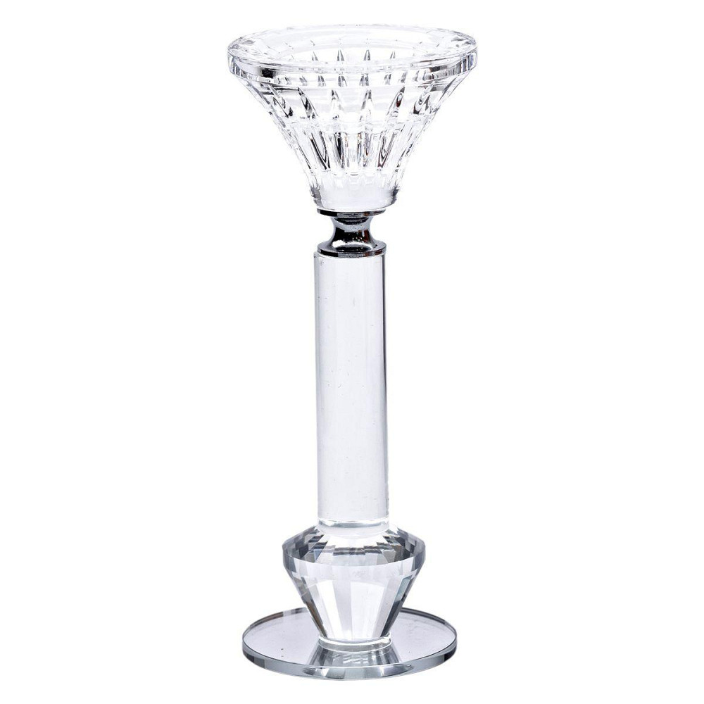 Підсвічник скляний на ніжці  6×17.3 см прозорий декоративний підсвічник на стіл HP-4-10S Київ - фото 2