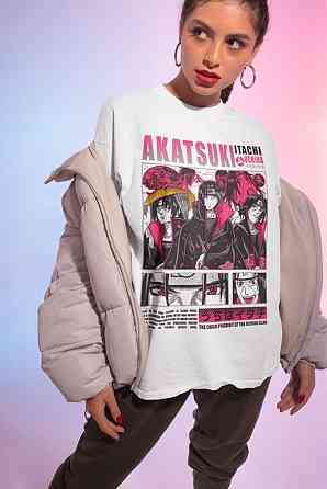 Футболка для мальчика аниме Наруто оверсайз (рост от 165 до 180 ) Черний AnimeJ1097m Днепр