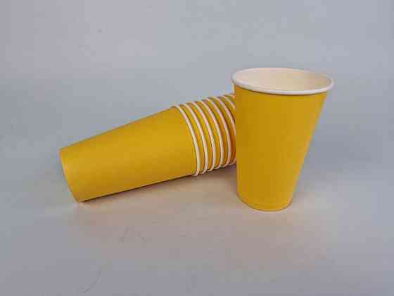 Склянка паперова 500 мл (16oz) "БЕЛО ЖЕЛТИЙ" Маестро (35 шт) Харків