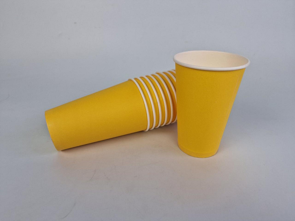 Склянка паперова 500 мл (16oz) "БЕЛО ЖЕЛТИЙ" Маестро (35 шт) Харків - фото 1