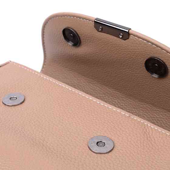 Сумка для жінок з фактурним клапаном з натуральної шкіри Vintage 22373 Бежева Київ