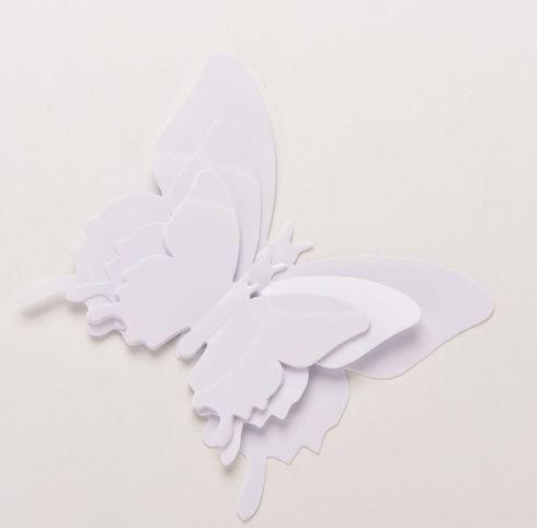 Бабочки для декора 12 штук белый Киев - изображение 4