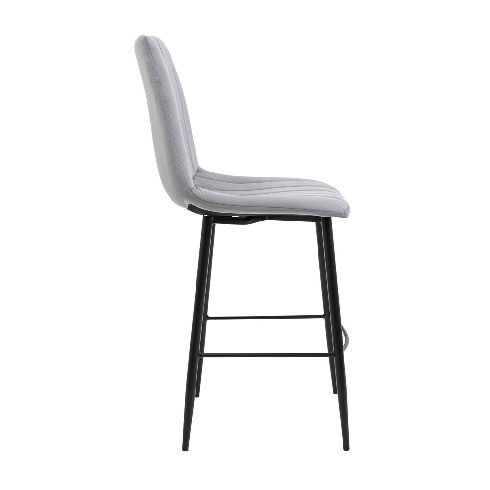 Стілець крісло барний м'який FuryDesign Malcolm 57 високі ніжки Сірий Київ - фото 3